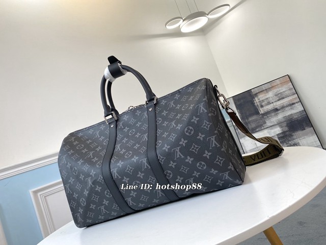 路易威登LV旅行包 M40569 棕肩帶 Keepall 45旅行袋 LV新版男士旅行袋 xxlv2955